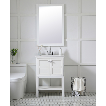 Elegant Decor Aqua Rectangle Vanity Mirror 24 Inch In White VM22436WH